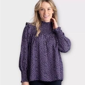 NWT Barbour Midhurst Top Purple Floral
